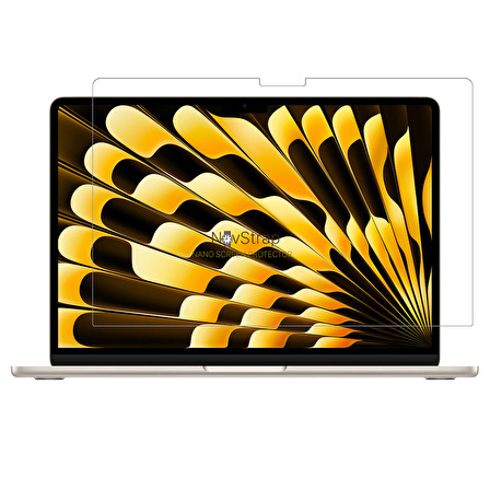 NovStrap Apple Macbook Air M3 Çip 2024 13.6 inç A3113 ile Uyumlu Ekran Koruyucu Parlak Nano Film