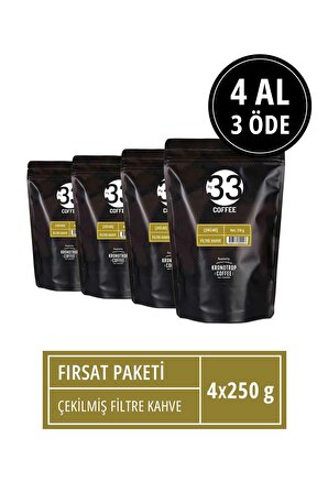 No 33 Espresso Çekilmiş Kahve 4 Al 3 Öde