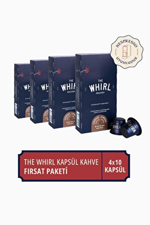 The Whirl Espresso Dark Kapsül Kahve 4'lü Fırsat Paketi 40 Kapsül