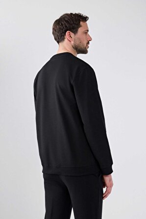 Twn Slim Fit Siyah Nakışlı Sweatshirt