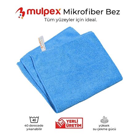 Mulpex Mikrofiber Genel Temizlik Bezi Mavi 40X40 cm. - 10 Adet