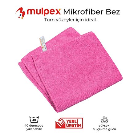Mulpex Mikrofiber Genel Temizlik Bezi Pembe 40X40 cm. - 400 Adet