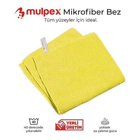 Mulpex Mikrofiber Genel Temizlik Bezi Sarı 40X40 cm. - 10 Adet