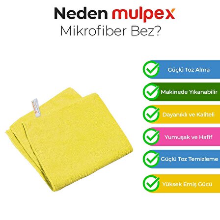 Mulpex Mikrofiber Genel Temizlik Bezi Sarı 40X40 cm. - 500 Adet