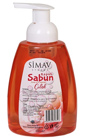 SİMAV Termal Sulu Çilek Özlü Köpük Sabun - 500 ml