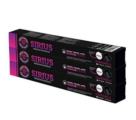 Sirius Nespresso Uyumlu Single Origin Kapsül Kahve 6 Guatemala 3'lü Set (30 Kapsül)