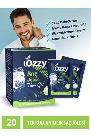 Lozzy Tek Kullanımlık Saç Jölesi - Tekli Paketli Jöle - Hair Gel (3gr X 20 Adet)