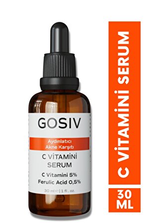 Aydınlatıcı Ve Akne Karşıtı C Vitamini Serum 30 ml (c Vitamini 5% + Ferulic Acid 0,5%)