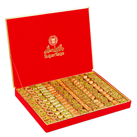 Al Sultan Sweets Karışık Baklava - Kırmızı Kadife Kutusunda 6lı Lezzet Koleksiyonu 1600gr