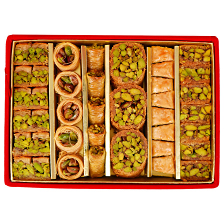 Al Sultan Sweets Karışık Baklava - Kırmızı Kadife Kutusunda 6lı Lezzet Koleksiyonu 400gr