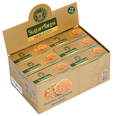 Al Sultan Sweets Barazek Susamlı Fıstıklı Kurabiye 80gr x 12 kutu