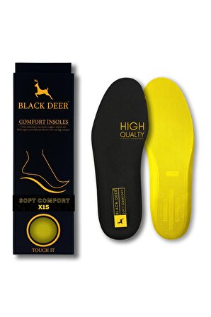 Black Deer Hyper Boost Technology X15 Soft Comfort Siyah-Sarı Ortopedik Tabanlık