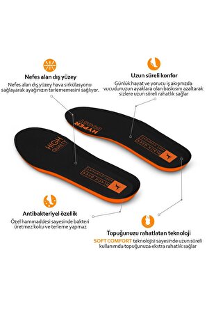 Black Deer Hyper Boost Technology X30 Soft Comfort Siyah-Turuncu Ortopedik Tabanlık