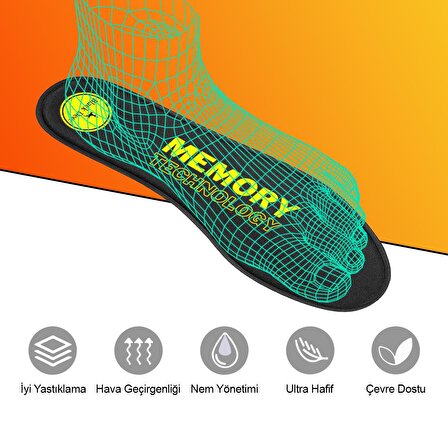 Black Deer Memory Foam Technology Q90 Siyah Spor Ayakkabı İç Tabanlık