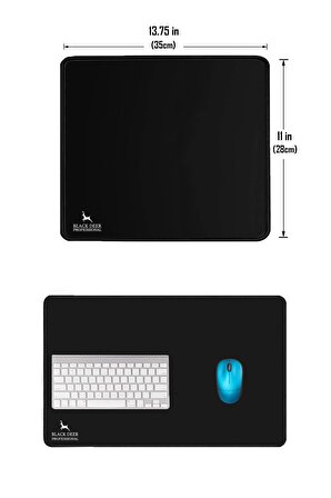 BLACK DEER Professional Siyah Orta Boy Gaming Mouse Pad 35x28 Cm