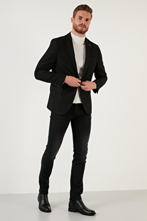 Buratti Slim Fit Tek Yırtmaçlı Düğmeli Blazer Ceket Erkek CEKET 2163763