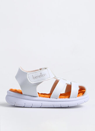 Benetton Beyaz - Turuncu Kız Bebek Yürüyüş Ayakkabısı BN-1245