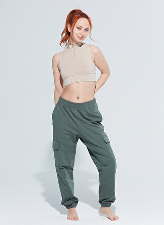 Comm-Ci Yüksek Bel Normal Yeşil Kadın Pantolon 1084