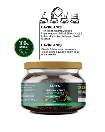 SARYA Hindiba Kahvesi Detox Kahve 1 Aylık - (60 KULLANIM) Net 150gr