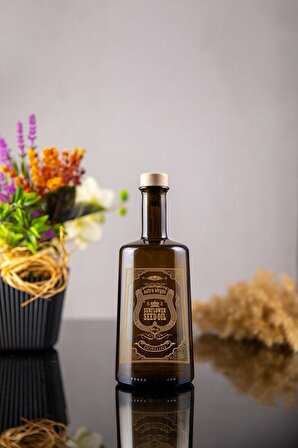 500 Ml Gold İtalyan Ayçiçek Yağı Cam Yağdanlık Vintage Yağlık, Yağdanlık, Sunflower Seed Oil