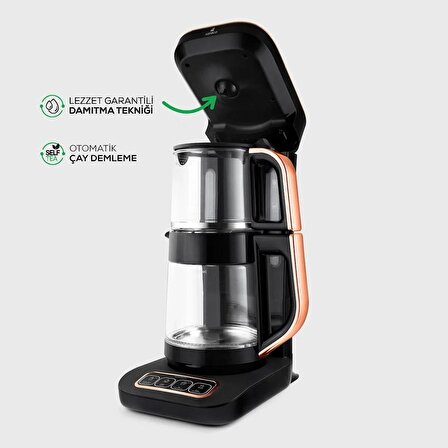 Karaca Çaysever Pro Cam 4 ürün 1 Arada Konuşan Otomatik Çay ve Filtre Kahve Makinesi 2500W