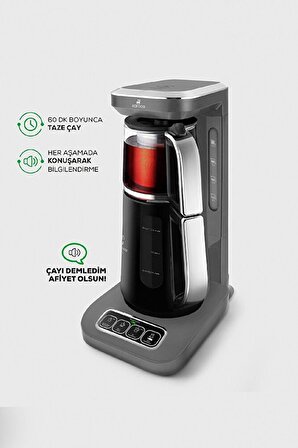 Karaca Çaysever Robotea Pro 2200 W Çay Makinesi Siyah 