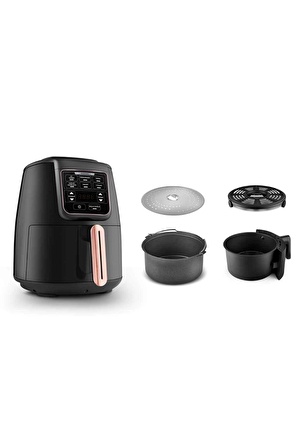 Air Pro Cook 3 In 1 Xl Ev Yemeği, Közleme, Sulu Yemek Tencereli Airfryer Rosegold