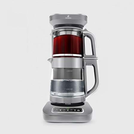 Karaca Robotea Pro 4 in 1 Konuşan Cam Çay Makinesi Cool Gray