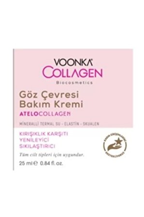 Voonka Collagen Bakım Termal Sulu Tüm Yaşlar Göz Çevresi Krem 25 ml 
