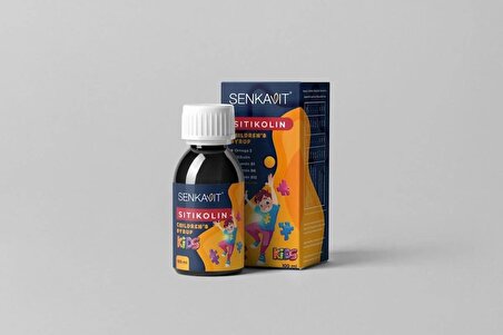 Senkavit Kids Sitikolin + Omega 3 + Vitamin B1 +B6 + B12 içeren 100 Ml Şurup 