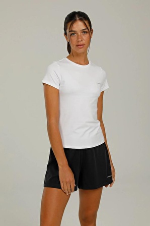Lumberjack Basıc Modal C Neck Beyaz Kadın Kısa Kol T-Shirt W-CT131