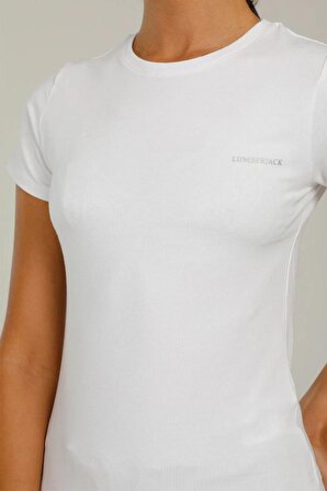 Lumberjack Basıc Modal C Neck Beyaz Kadın Kısa Kol T-Shirt W-CT131