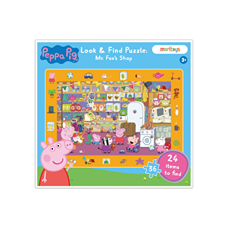 Look & Find Puzzle: Peppa Pig Mr. Fox's Shop - 36 Parça Yapboz ve Gözlem Oyunu