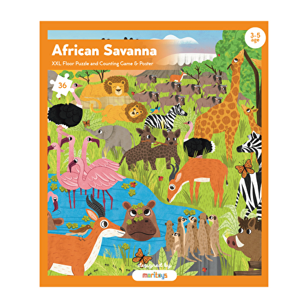 Moritoys African Savanna XXL Dev Puzzle 3 - 5 Yaş Büyük Boy Puzzle 36 Parça