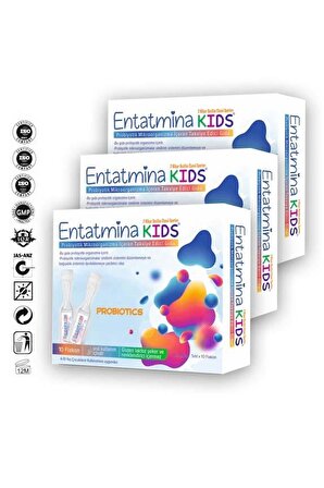 Entatmina Kids 10 Flakon 2 Milyar Bacillus Clausii Sporu Içeren Probiyotik X 3 Paket