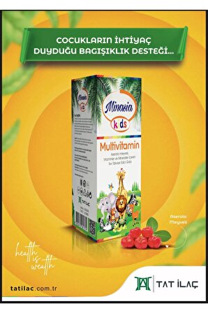 Entatmina Kids 10 Flakon Probiyotik ve Minasia Kids Multivitamin 200ml Vitaminler ve Mineraller