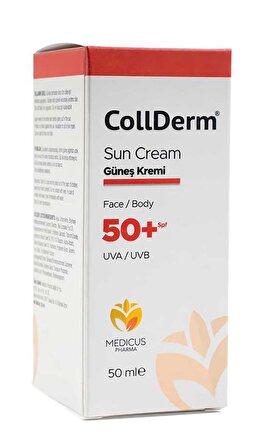 CollDerm Sun Cream Face and Body SPF50+ 50ml | Yüz ve Vücut Güneş Kremi