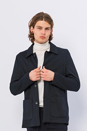 CEKMON Erkek Düğmeli Çok Cepli Rahat Blazer Regular Fit Klasik Ceket