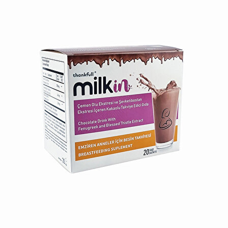 Milkin Çikolatalı Toz İçecek - Anne Sütü Arttırıcı Gıda Takviyesi 20 Saşe