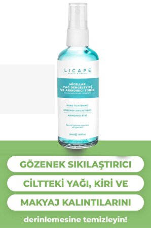 Licape Gözenek Sıkılaştırıcı Arındırıcı Yağ Dengeleyici Tonik 50 ml