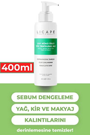 Licape Çay Ağacı Özlü Yüz Temizleme Jeli 400 ml