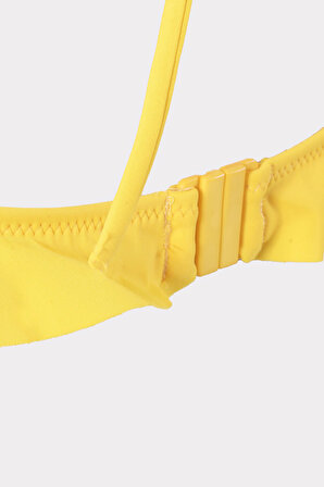 Sarı Volanlı Straplez Tek Üst Bikini