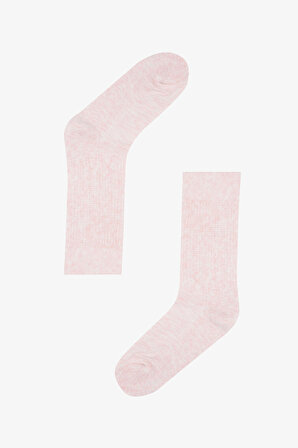 Pembe Vertical Stripes Havlu Çorap