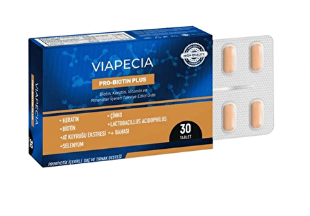 Viapecia Pro-Biotin Plus Takviye Edici Gıda 30 Tablet