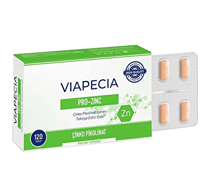 Viapecia Pro-Zinc Çinko Pikolinat İçeren Takviye Edici Gıda 120 Tablet