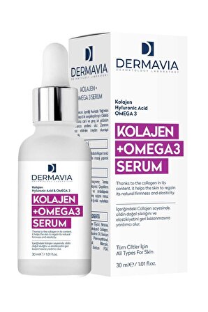 Kolajen & Omega3 Kırışıklık Karşıtı Serum 30 ml Genç Görünüm Cildi Besler