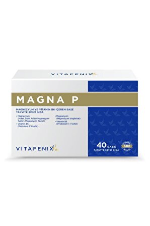 Magna P Magnezyum Ve Vitamin B6 Içeren Takviye Edici Vegan Gıda 40 Saşe