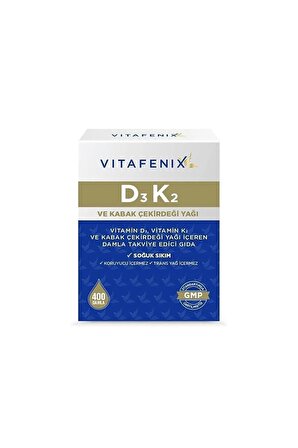 Vitafenix D3k2 Ve Kabak Çekirdeği Yağı Içeren Takviye Edici Gıda D3 Vitamini / K2 Vitamini
