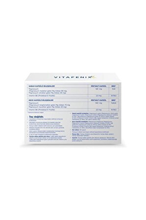 Vitafenix Magna P Magnezyum Ve Vitamin B6 İçeren Kapsül Takviye Edici Gıda VTF-008