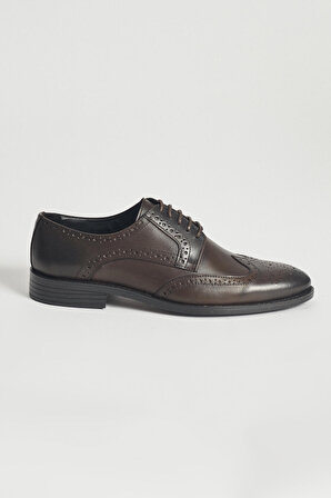 Erkek Kahverengi %100 Hakiki Deri Klasik Ayakkabı